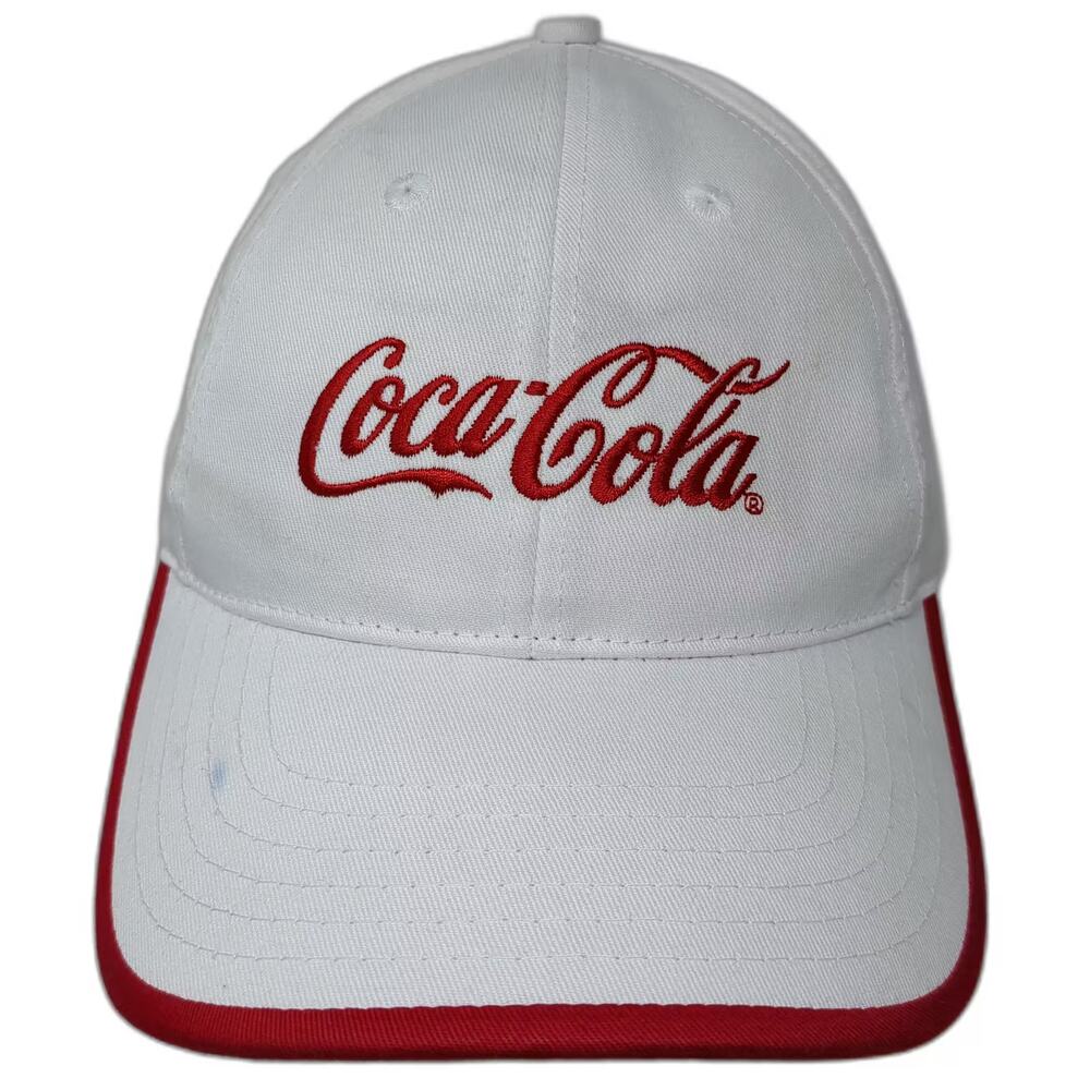 K-Products Coca-Cola Baseball Cap White Red Embroidered Strapback Hat One Size